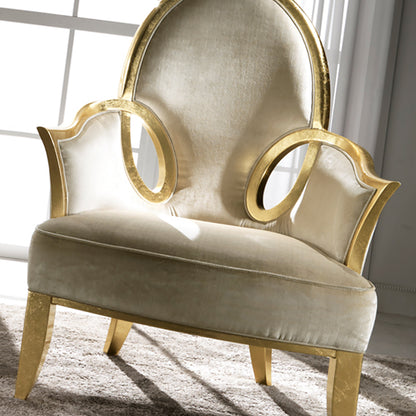 Italian Gold Leaf Upholstered Occasional Chair