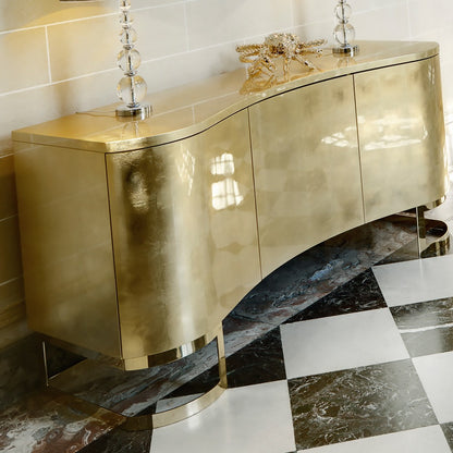 Italian High End Gold Leaf Buffet Sideboard