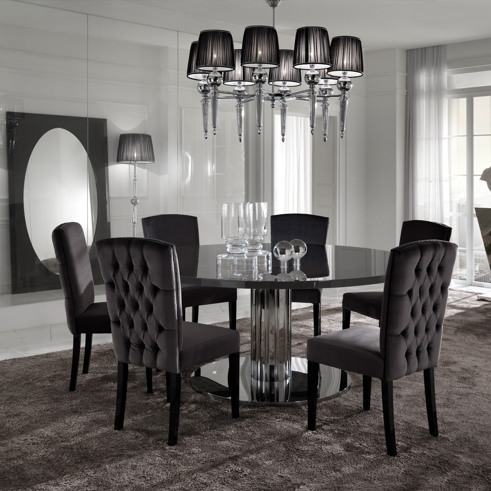 Italian Modern Designer Chrome Round Dining Table