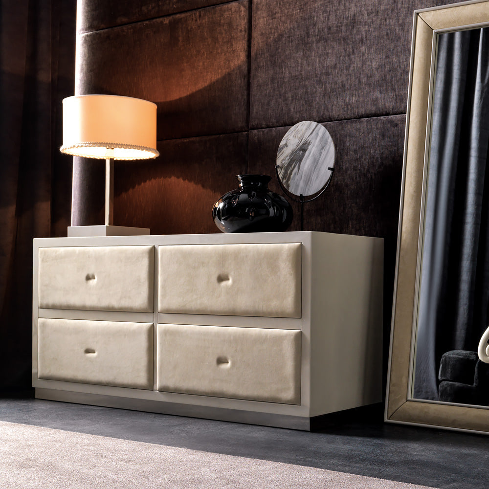 Italian Nubuck Leather Chest of Drawers