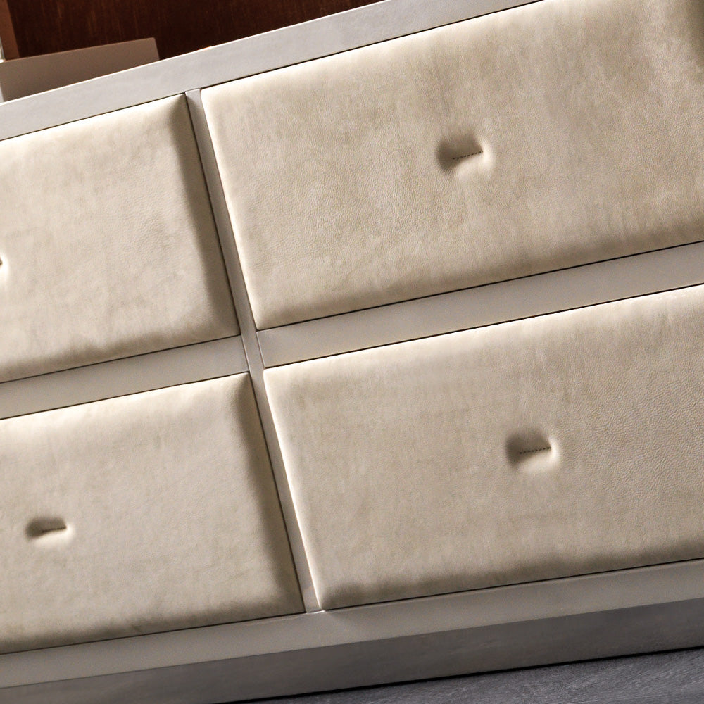 Italian Nubuck Leather Chest of Drawers