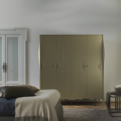 Italian Olive Green Matt Lacquered Wardrobe