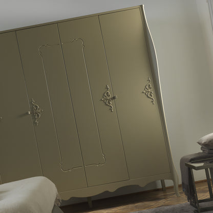 Italian Olive Green Matt Lacquered Wardrobe