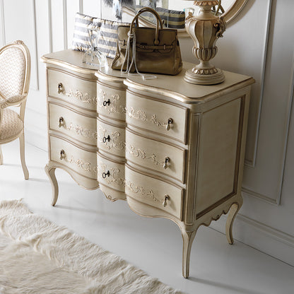 Italian Ornate Chest of Drawers and Mirror Set