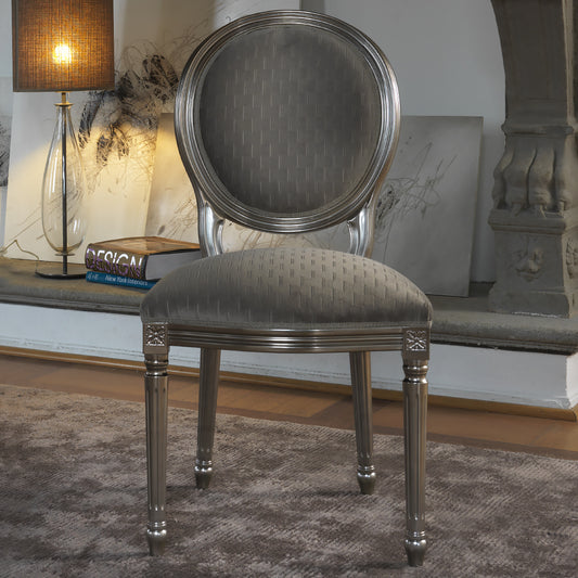 Italian Silver Grey Upholstered Chair