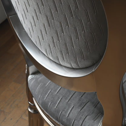 Italian Silver Grey Upholstered Chair