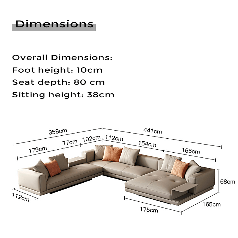 Italian-Style Leather Sectional Sofa