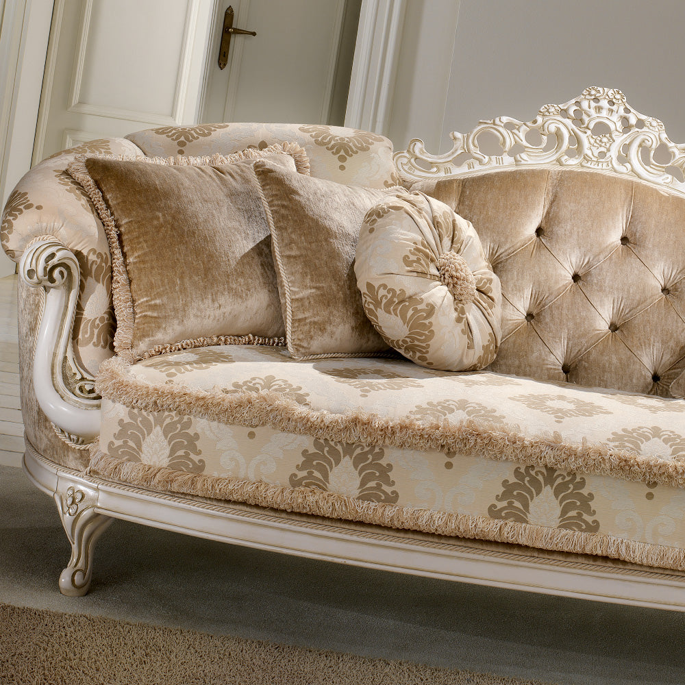 Italian Ivory Lacquered Baroque Style Sofa