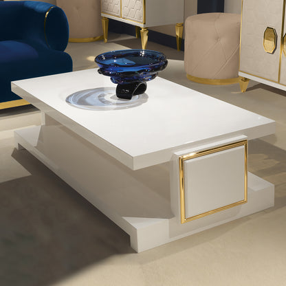 High End Modern Italian Designer Ivory Coffee Table