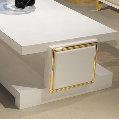 High End Modern Italian Designer Ivory Coffee Table