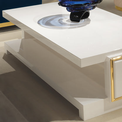 High End Modern Italian Designer Ivory Coffee Table