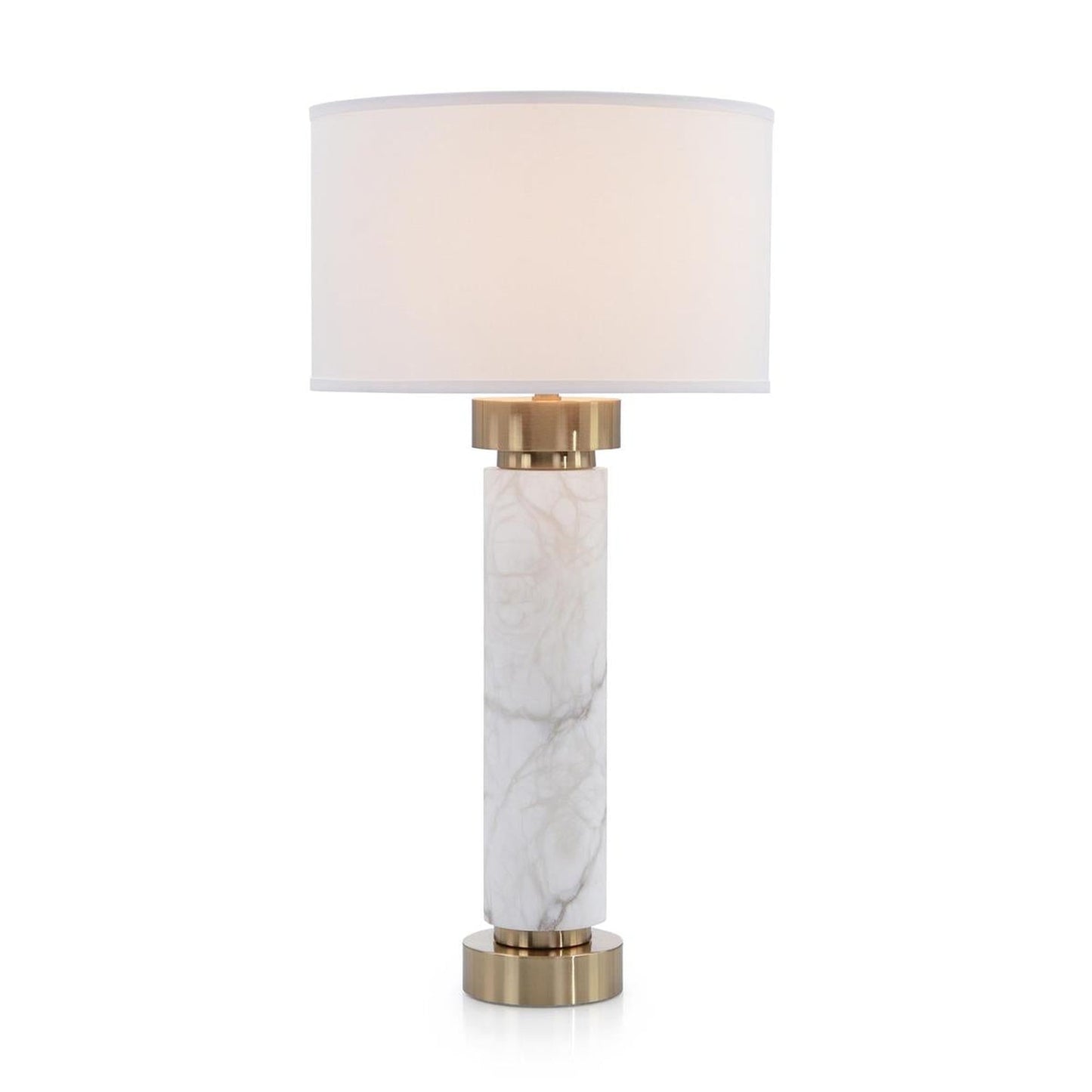 John Richard Alabaster And Coffee Bronze Table Lamp