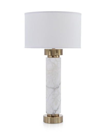 John Richard Alabaster And Coffee Bronze Table Lamp