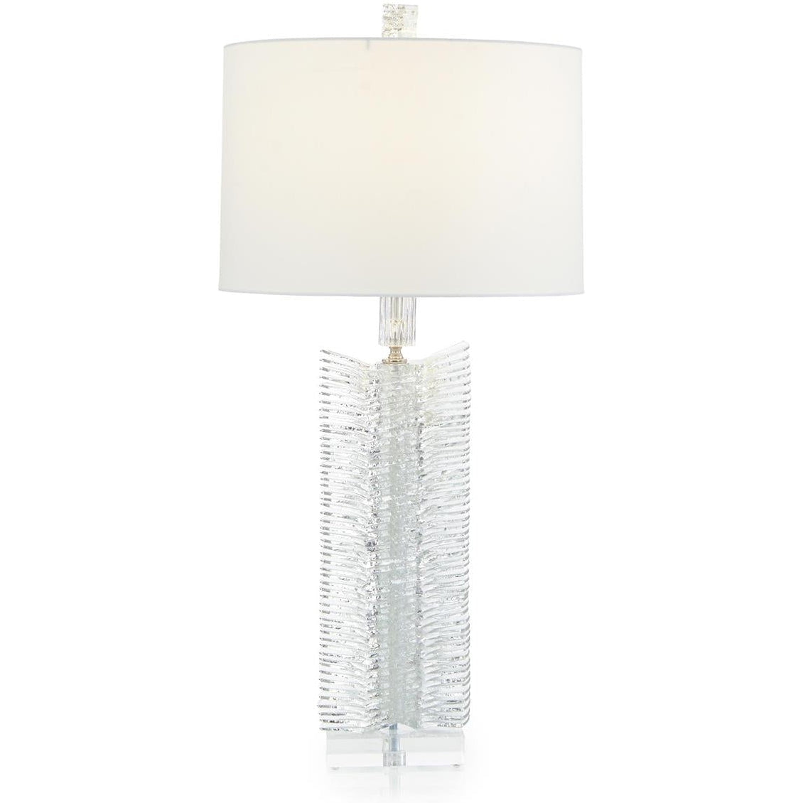 John Richard Clear-Cut Glass Column Table Lamp