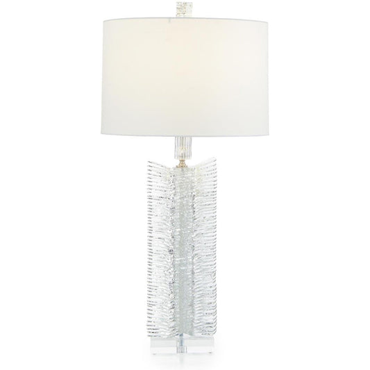 John Richard Clear-Cut Glass Column Table Lamp