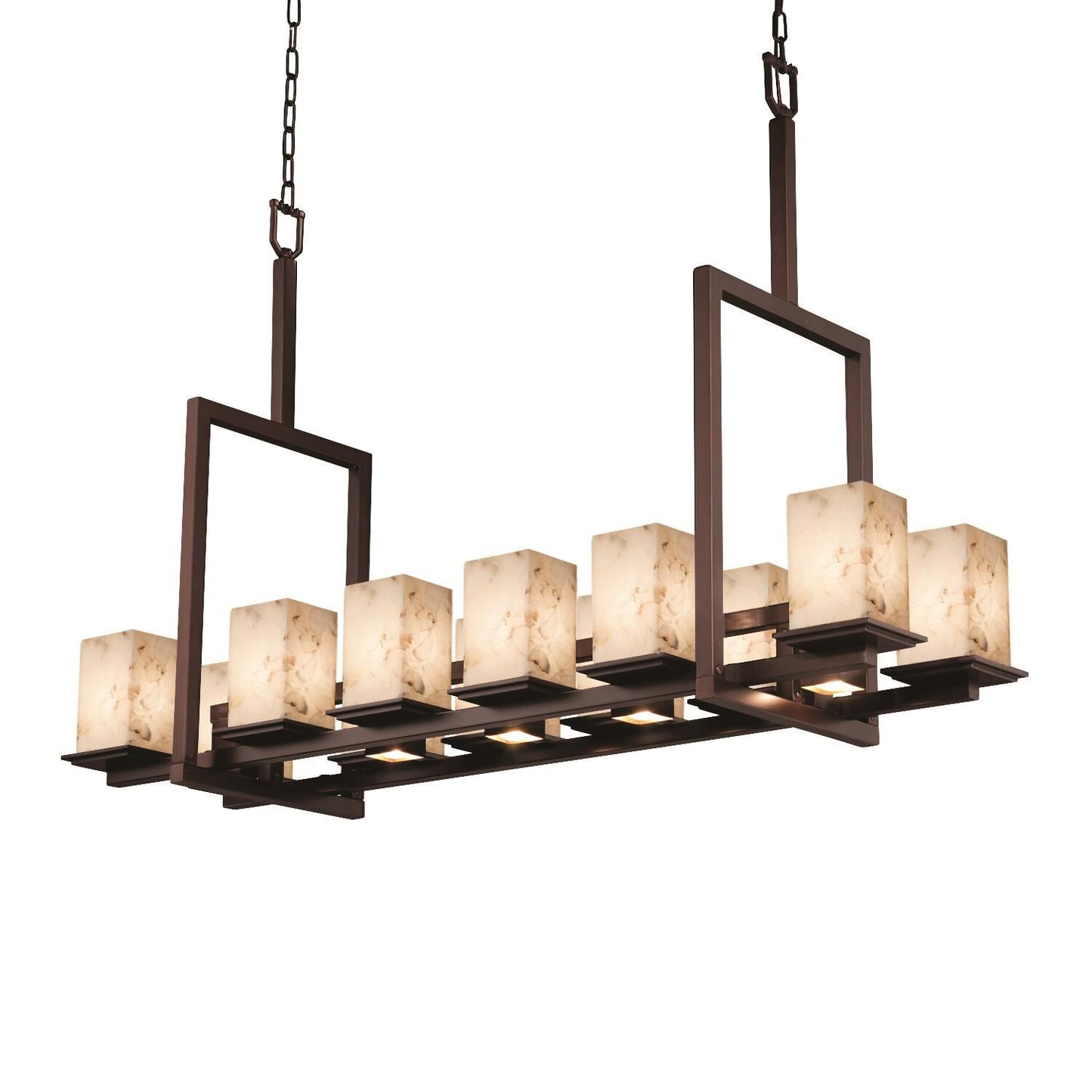 Justice Design Group Alabaster Rocks 51 Inch 12 Light Linear Suspension Light Cp441526