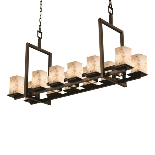 Justice Design Group Alabaster Rocks 51 Inch 12 Light Linear Suspension Light Cp441503