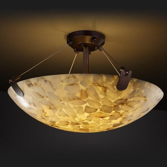 Justice Design Group Alabaster Rocks Alabaster 39 Inch 8 Light Led Semi Flush Mount Cp124502