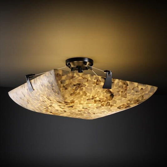 Justice Design Group Alabaster Rocks Alabaster 39 Inch 8 Light Led Semi Flush Mount Cp124552