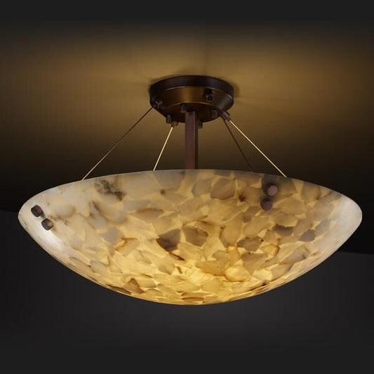 Justice Design Group Alabaster Rocks 36 Inch 6 Light Led Semi Flush Mount Cp124602