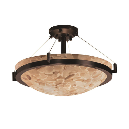 Justice Design Group Alabaster Rocks 39 Inch 6 Light Led Semi Flush Mount Cp441686