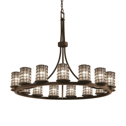 Justice Design Group Wire Glass Dakota 42 Inch 15 Light Chandelier Cp181191