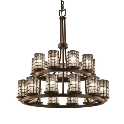 Justice Design Group Wire Glass Dakota 33 Inch 21 Light Chandelier Cp181203