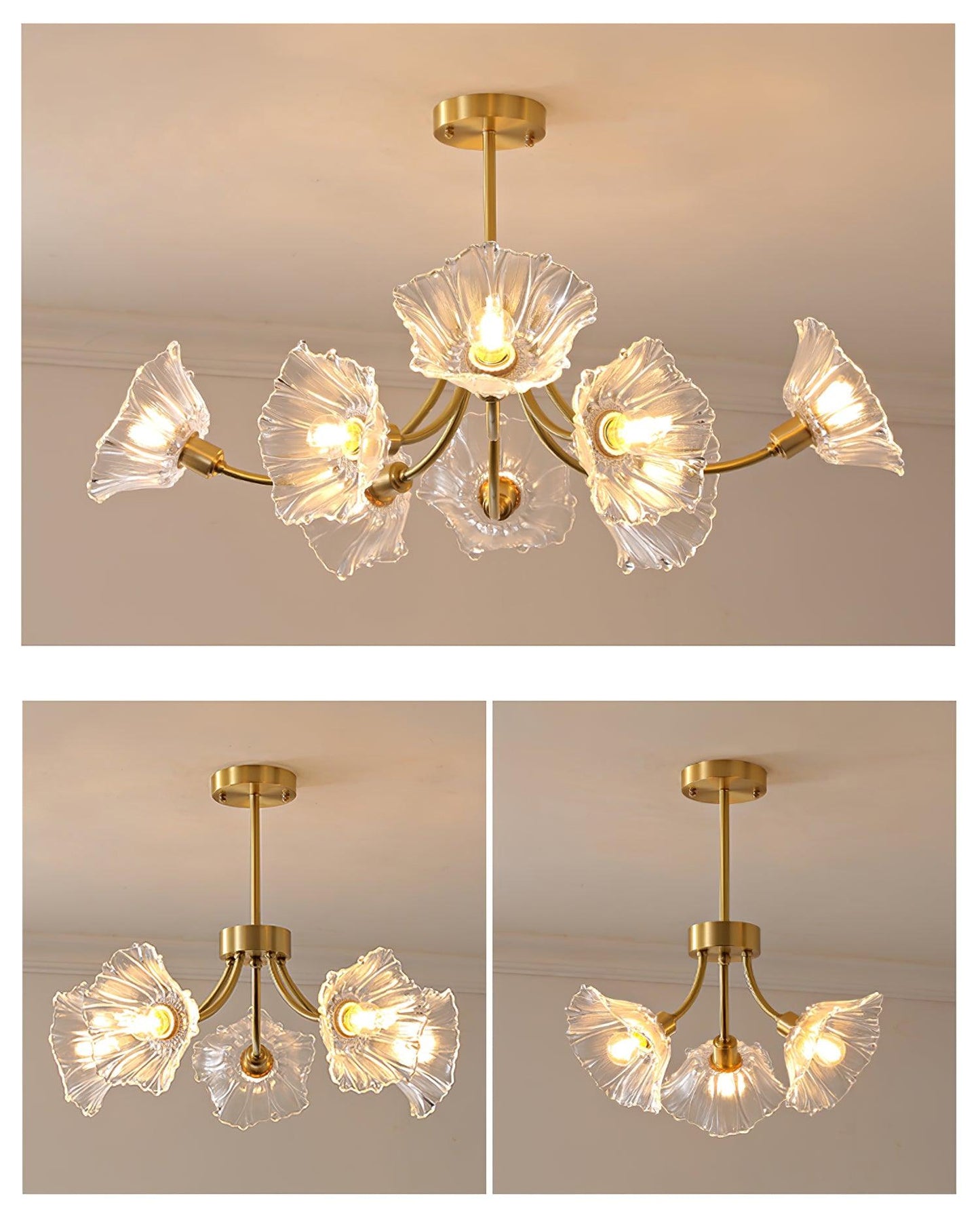 Kalin Flower Glass Ceiling fixture Chandelier