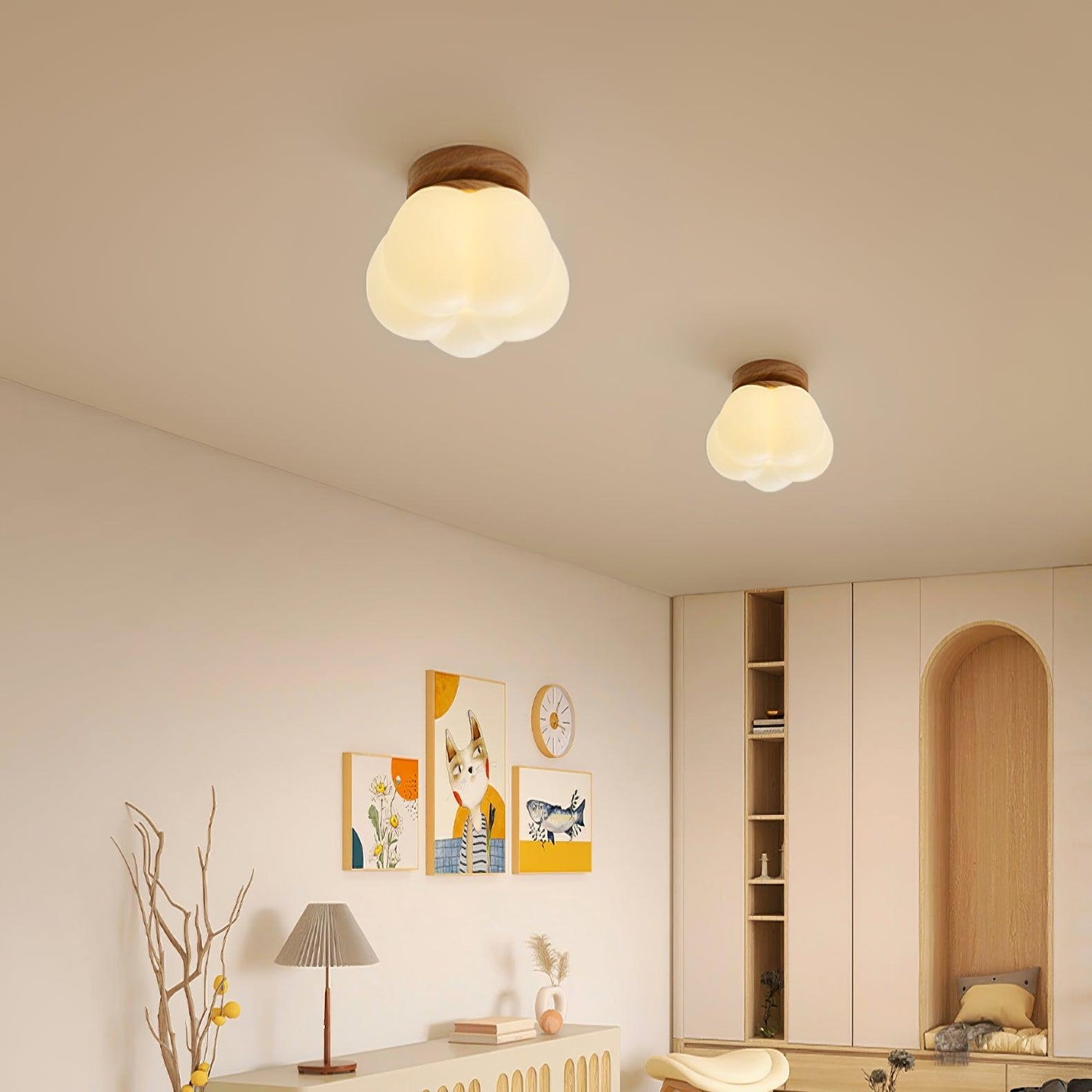 Kapok Flower Mini Flush mount light Ceiling Lamp