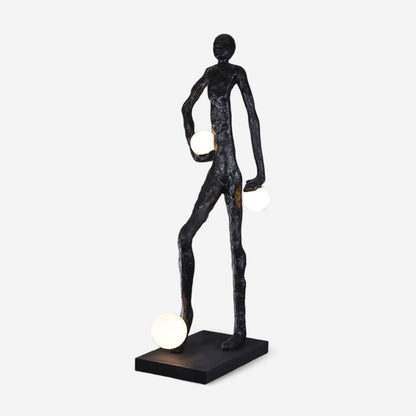 Kicking Ball Sculpture Character Tall Lamp Floor Lamp