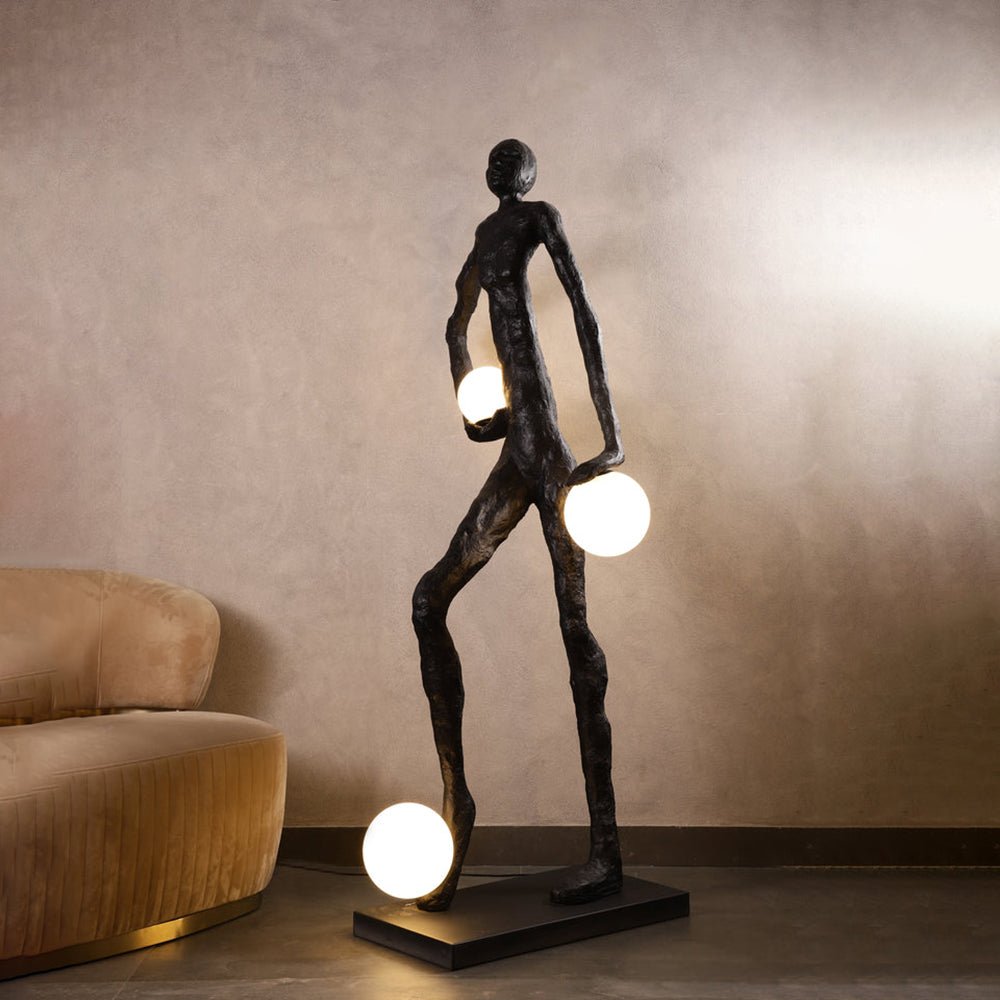 Kicking Ball Sculpture Character Tall Lamp Floor Lamp