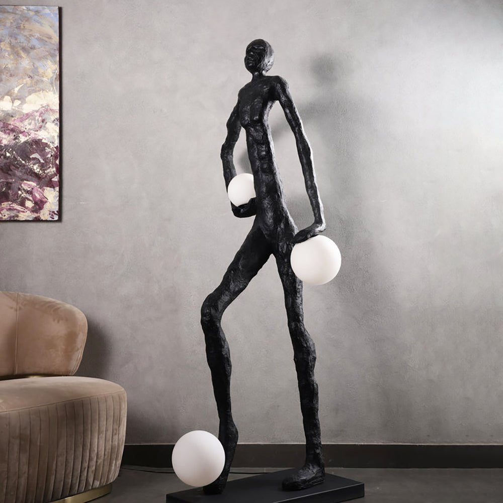Kicking Ball Sculpture Character Tall Lamp Floor Lamp