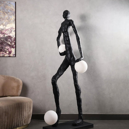 Kicking Ball Sculpture Character Tall Lamp Floor Lamp