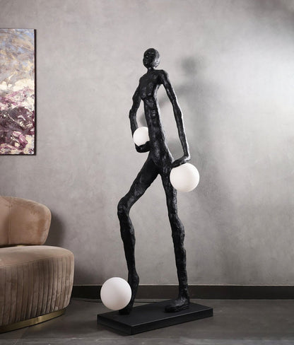 Kicking Ball Sculpture Character Tall Lamp Floor Lamp