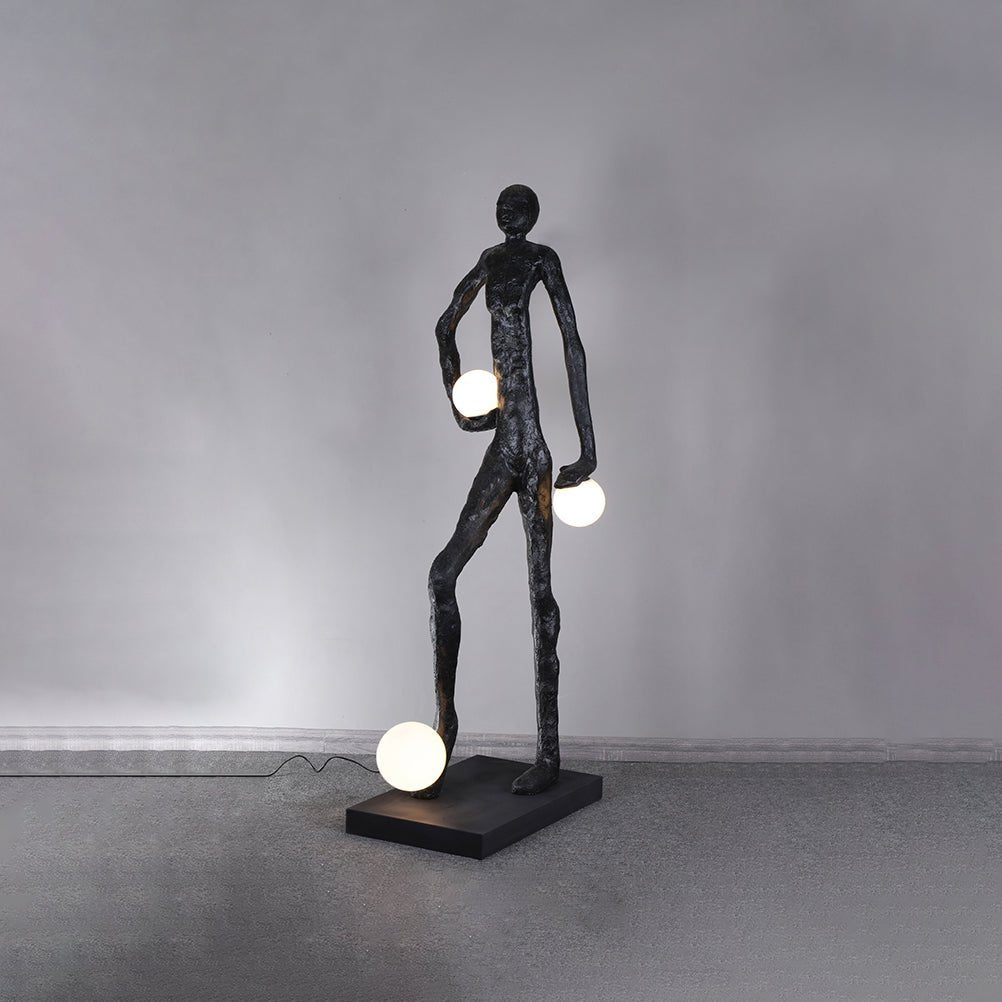 Kicking Ball Sculpture Character Tall Lamp Floor Lamp