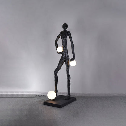 Kicking Ball Sculpture Character Tall Lamp Floor Lamp