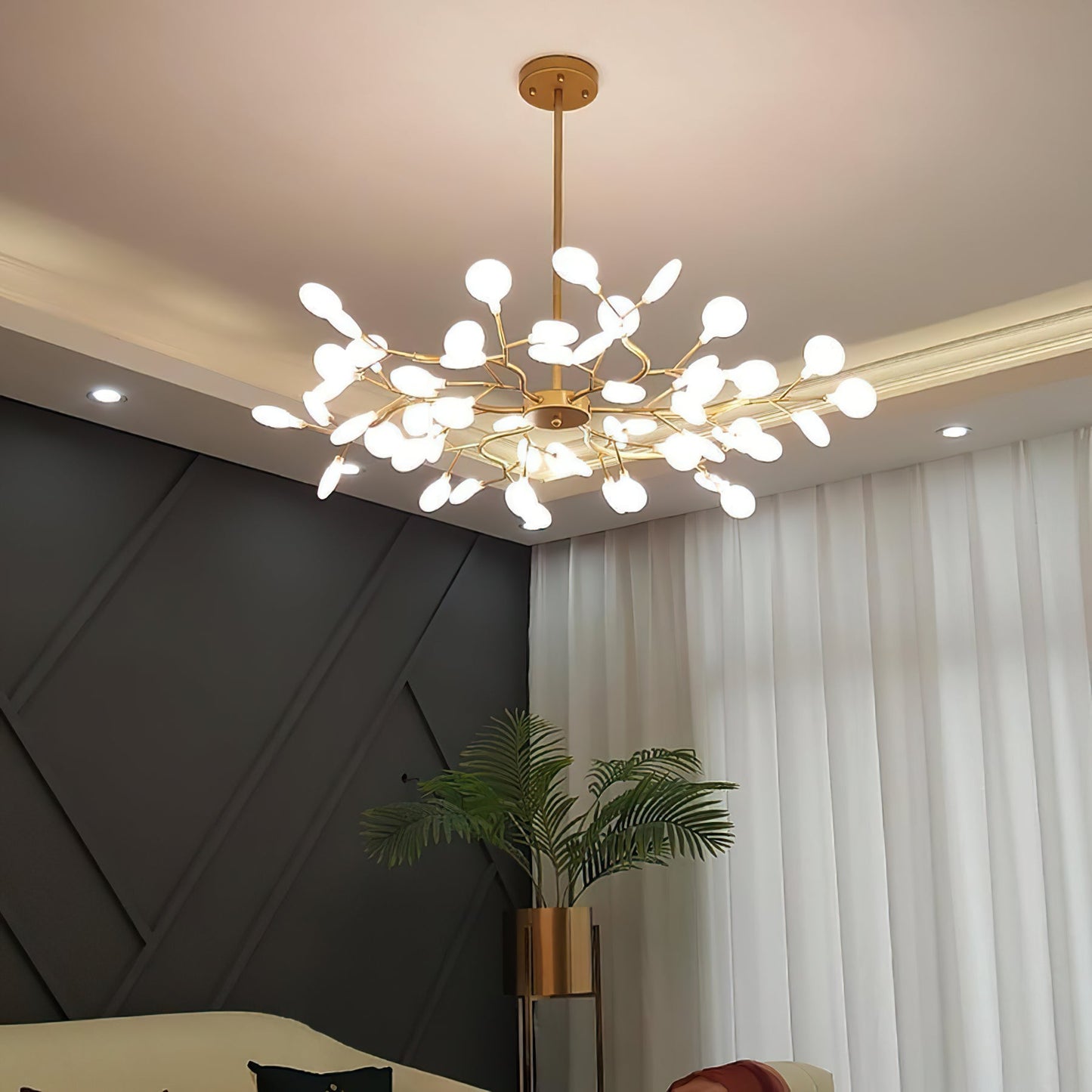 LED Firefly Sputnik Crown Chandelier