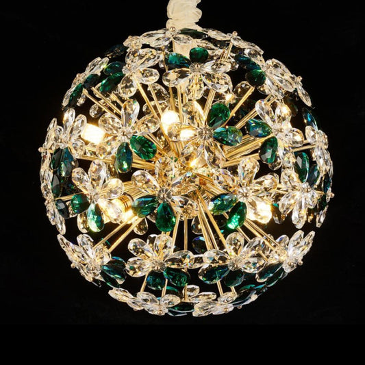 Michael Amini Emerald Bouquet 16-Light Round Chandelier