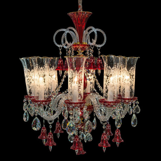 Michael Amini Lighting Winter Palace 8 Light Chandelier Red