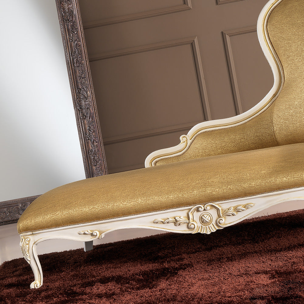 Italian Lacquered Gold Chaise Longue