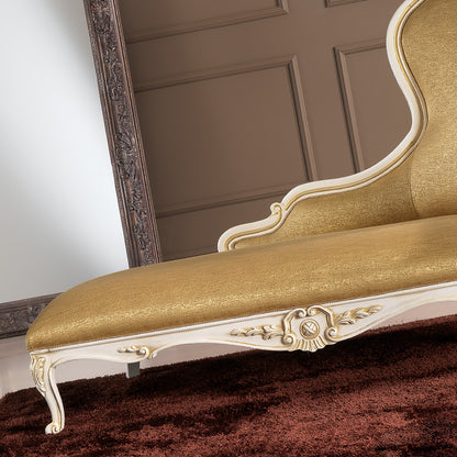 Italian Lacquered Gold Chaise Longue