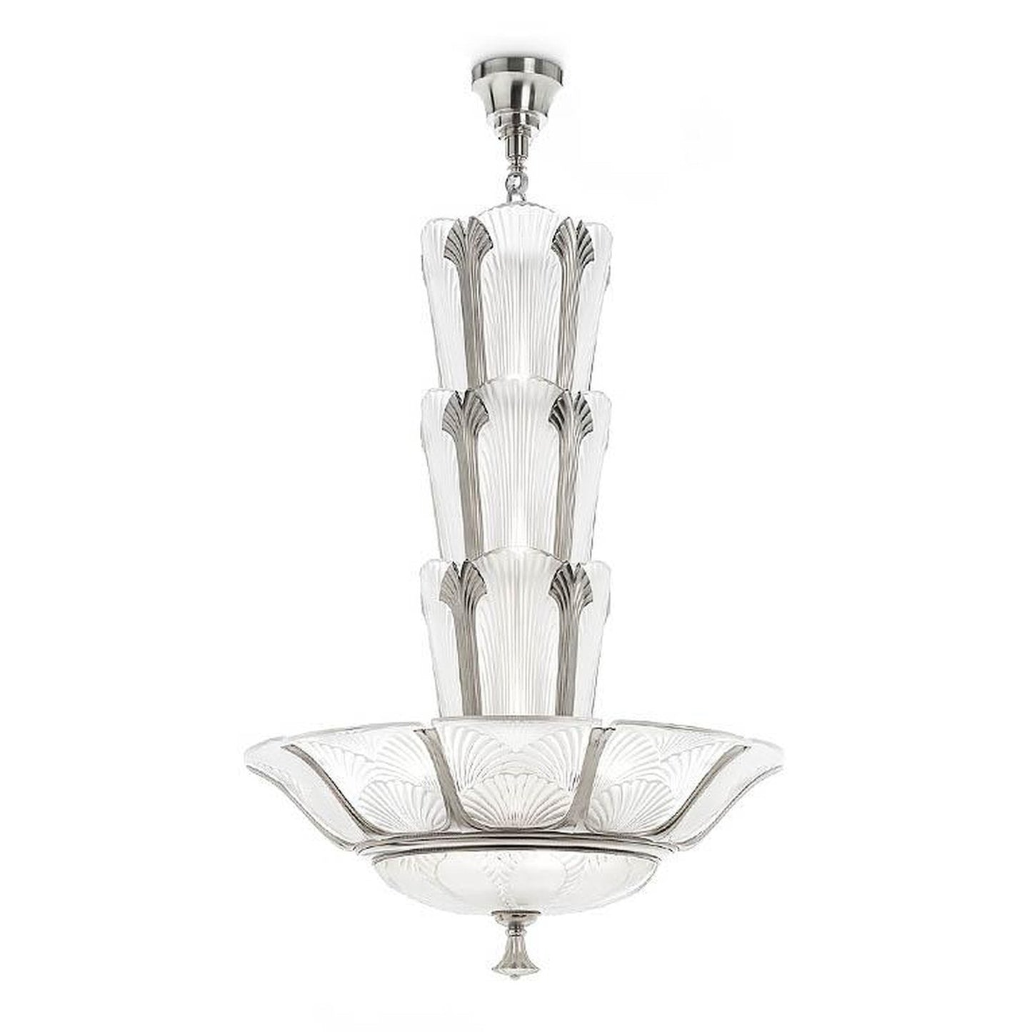 Lalique Ginkgo Chandelier Nickel