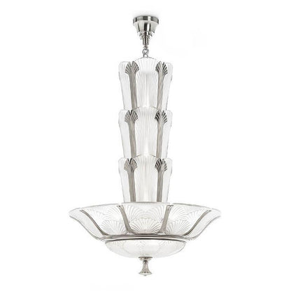 Lalique Ginkgo Chandelier Nickel