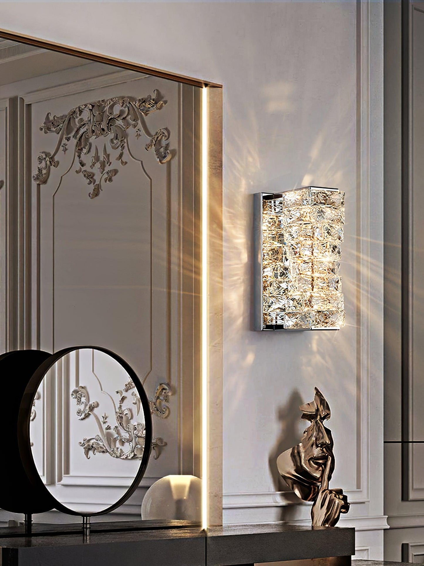 Laminated Crystal Bracket light Wall Light