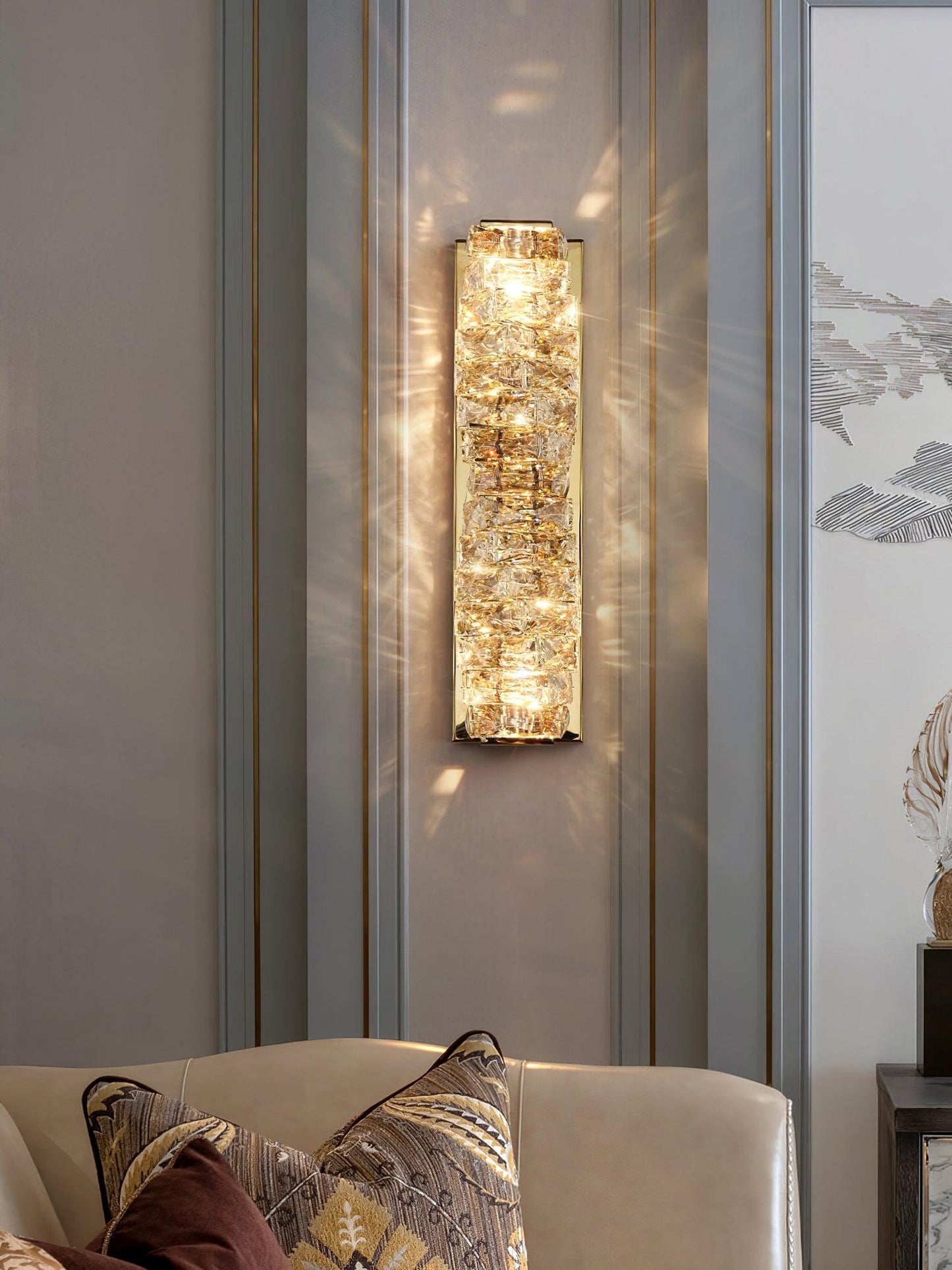 Laminated Crystal Bracket light Wall Light