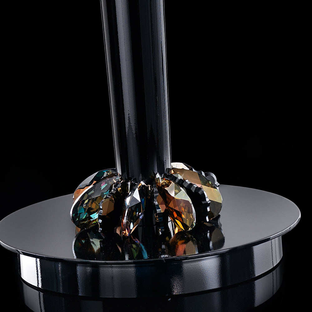 Large Black Contemporary Crystal Table Lamp