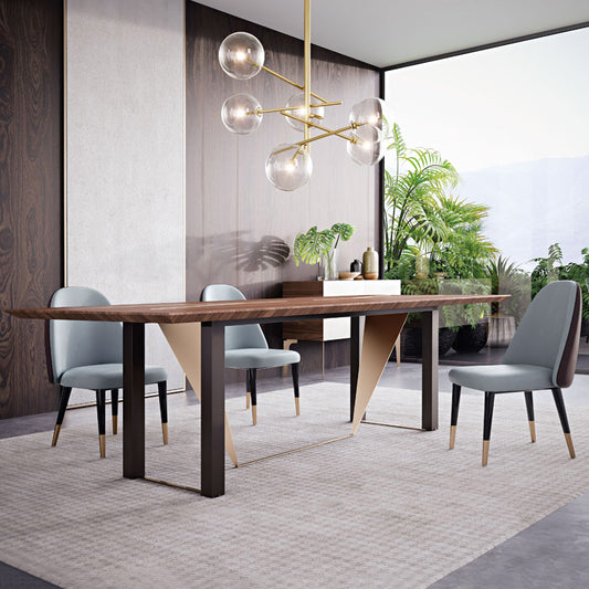 Large Contemporary Italian Walnut Veneer Dining Set