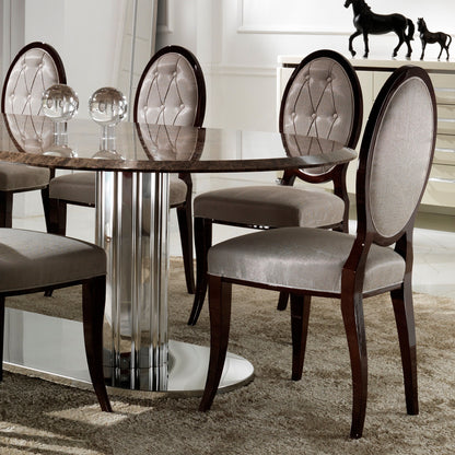 Elegant Oval Button Upholstered Dining Chair