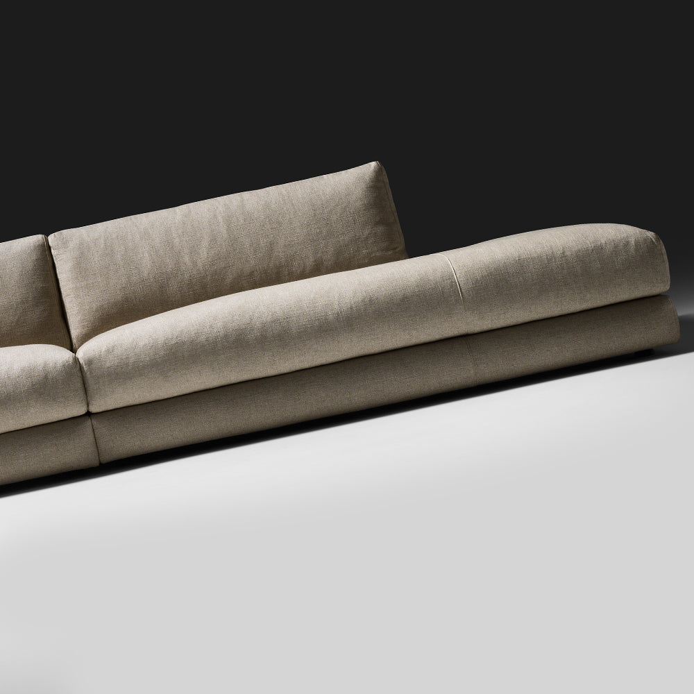 Large Linen Modular Chaise Sofa