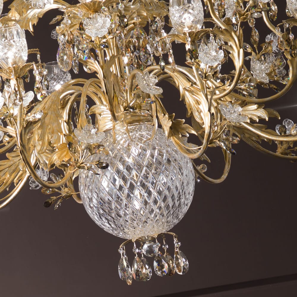 Large Luxury Italian Crystal Florentine Style Chandelier